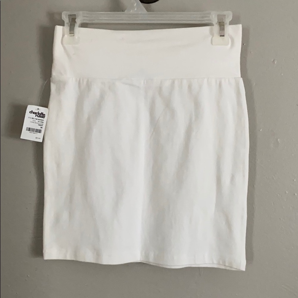 White mini skirt